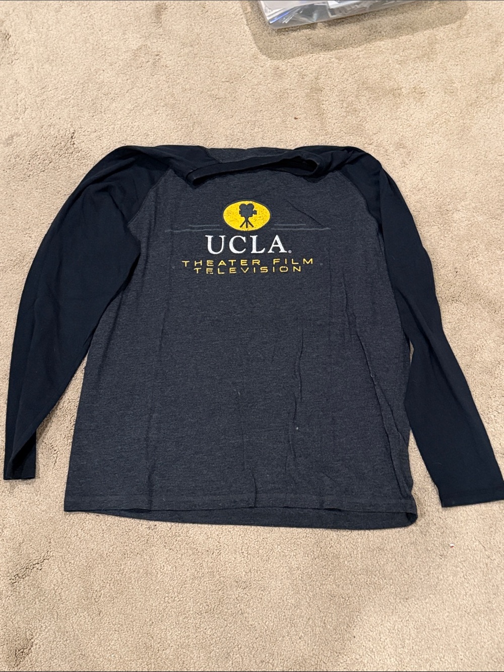 Theater Film Television Men's Long-Sleeve Raglan Shirt - Navy/Charcoal